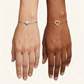 14K Gold Heart Charm Bracelet Set