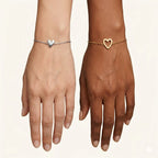 14K Gold Heart Charm Bracelet Set