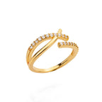 Diamond Gold Zircon Ring