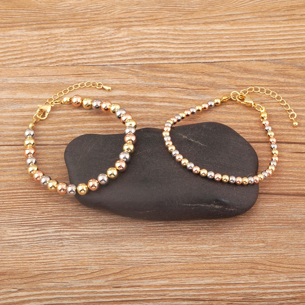 Gold Bead Charm Bracelet