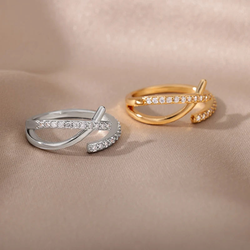 Diamond Gold Zircon Ring