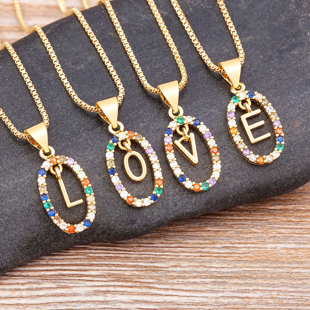 Gold Letter Pendant Necklace