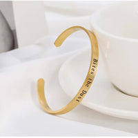 Gold Engraved Cuff Bracelet
