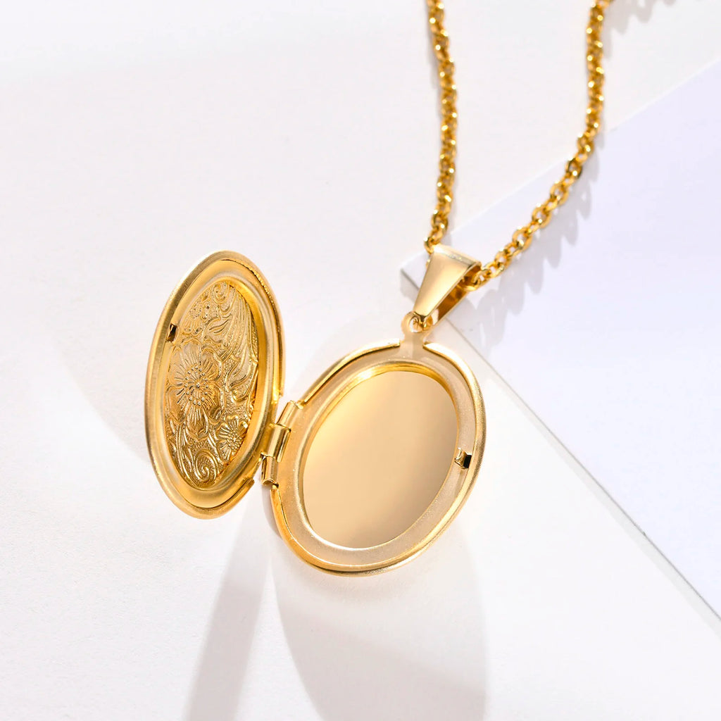Floral Heart Locket Necklace