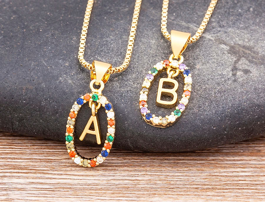 Gold Letter Pendant Necklace