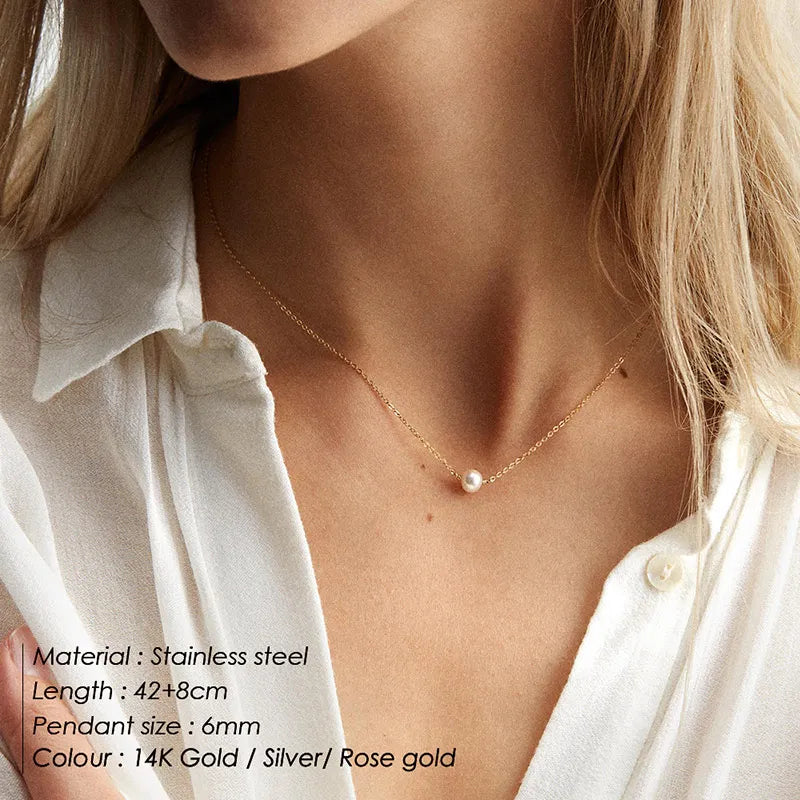 Gold Pearl Choker Necklace