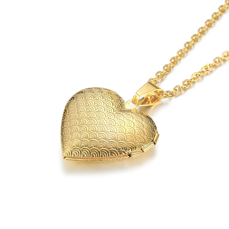 Floral Heart Locket Necklace
