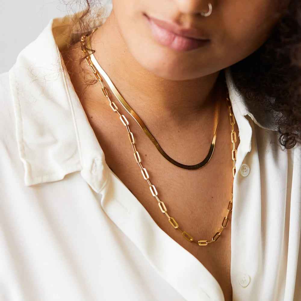 Gold Paperclip Chain Necklace