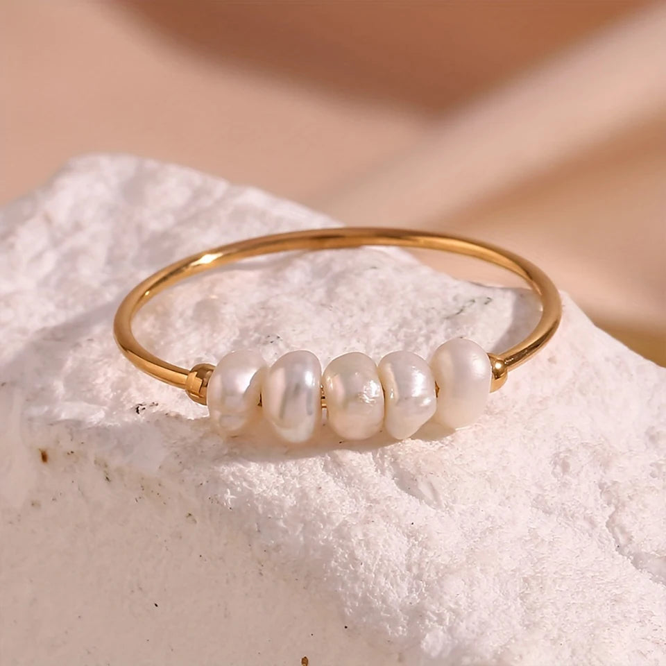 Gold Pearl Ring