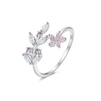 Crystal Flower Adjustable Ring