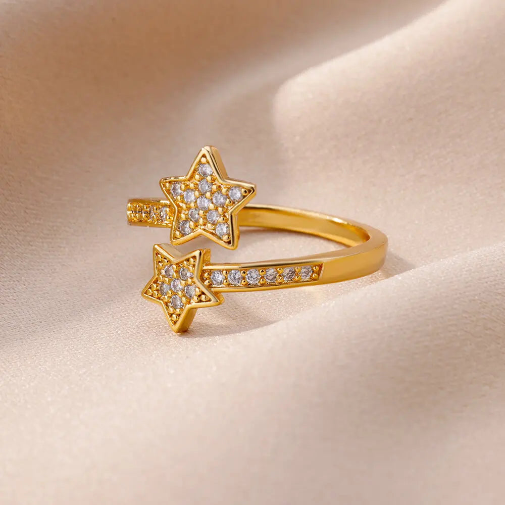 Double Star Zircon Ring