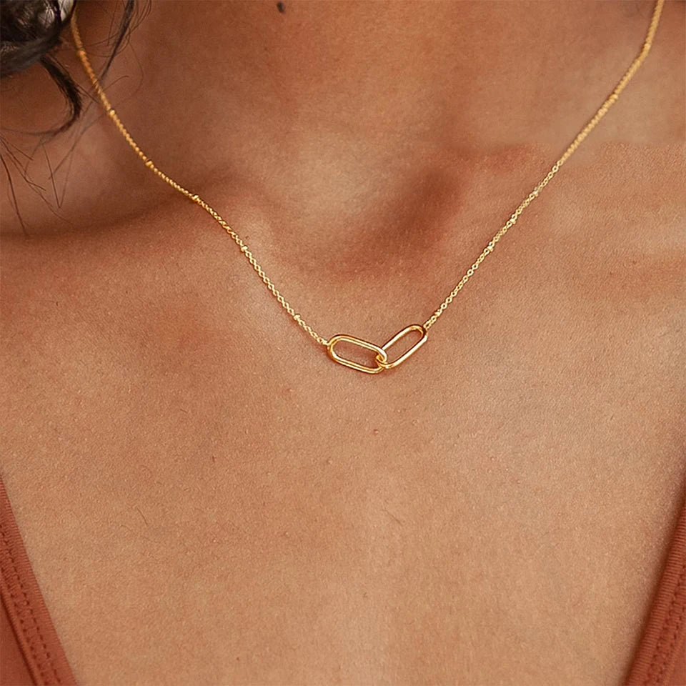 Gold Paperclip Necklace