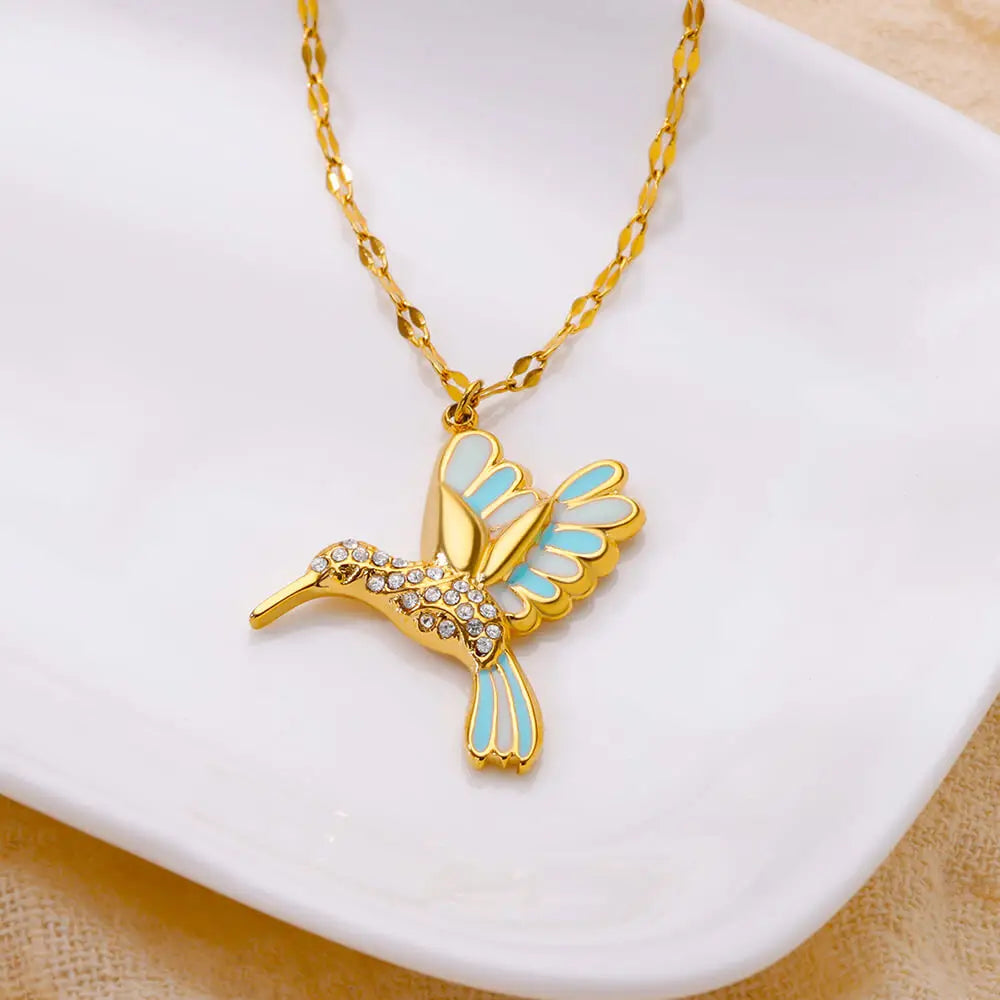 Colorful Birds Necklace – Stainless Steel