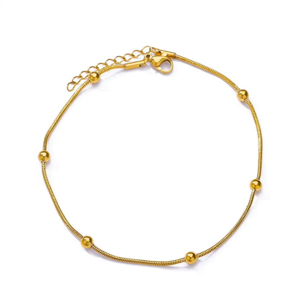 Gold Bead Anklet