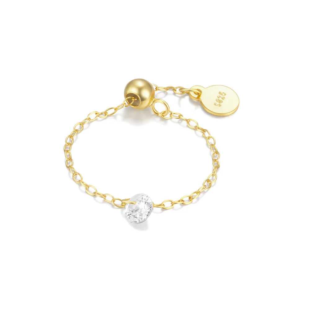 Zircon Charm Adjustable Ring