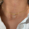14K Gold Knot Snake Chain Necklace
