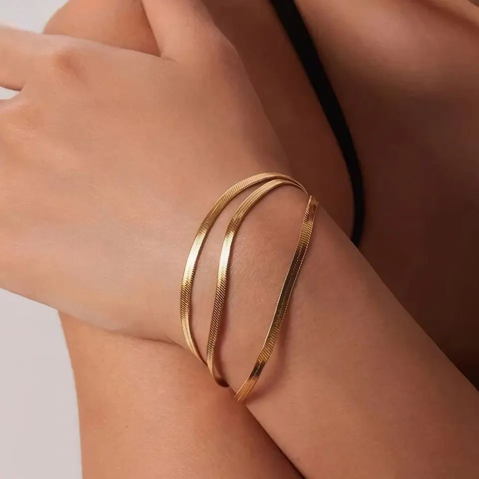 Snake Chain Bracelet Gold | Stainless Steel Women Minimalist Jewelry