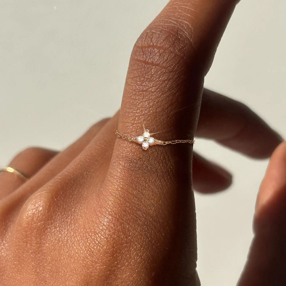 Zircon Charm Adjustable Ring