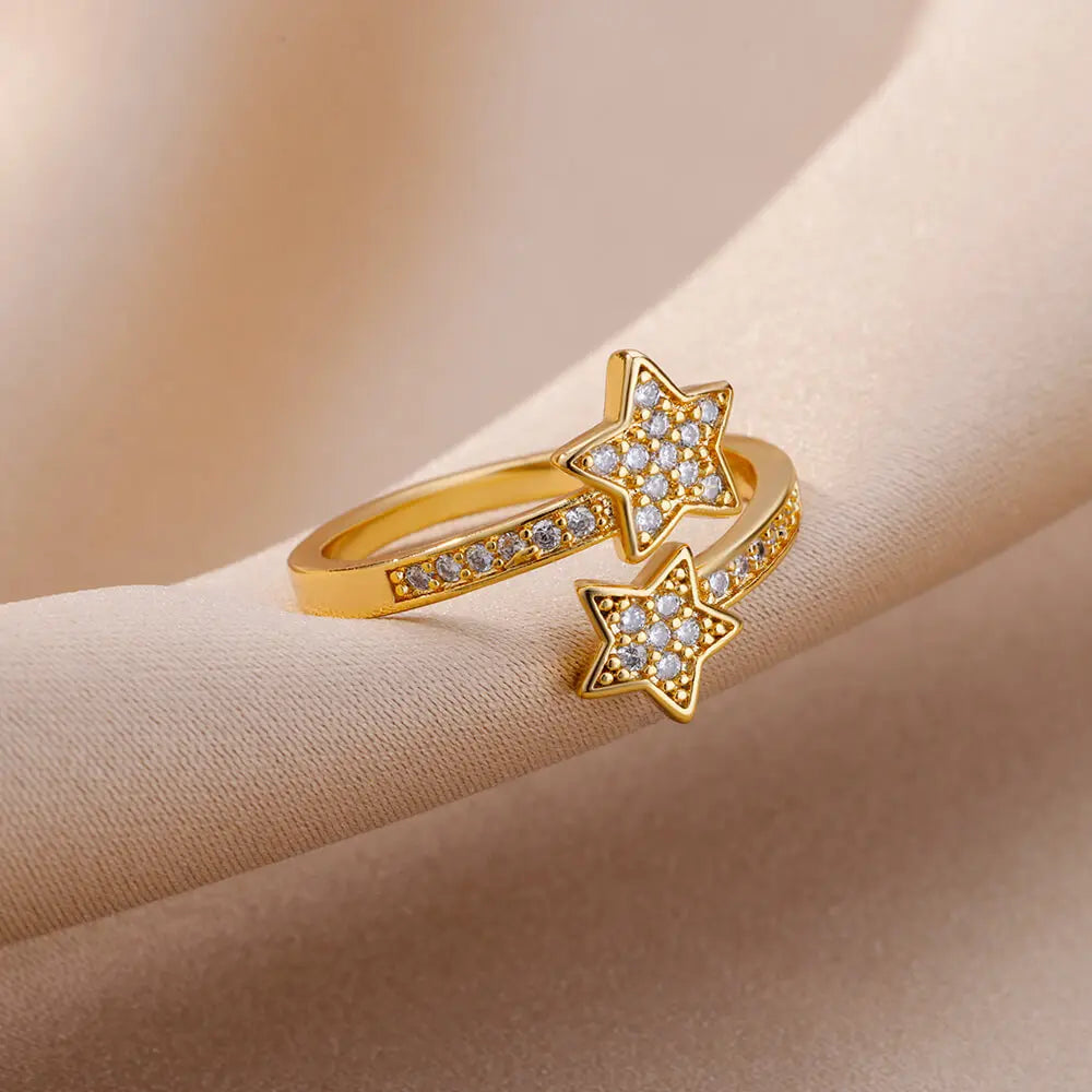 Double Star Zircon Ring