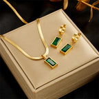 Gold Green Zircon Set