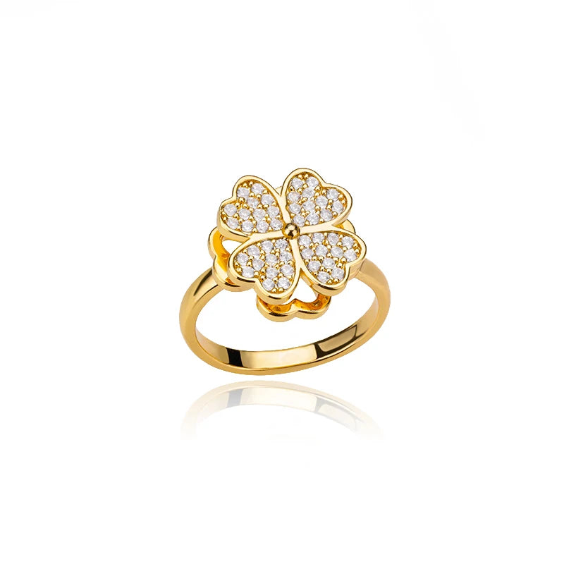 Clover Rotating Anxiety Ring