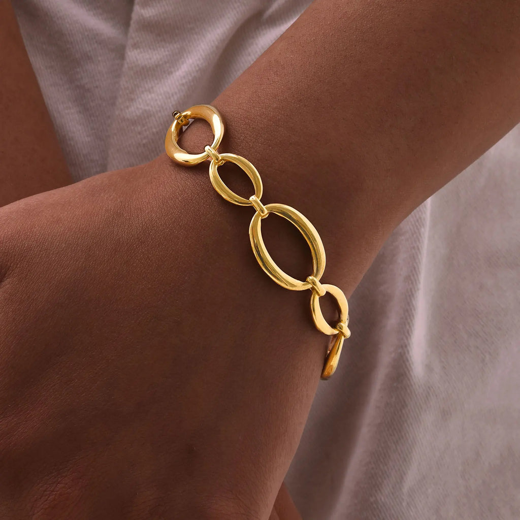 Elliptical Gold Bracelet