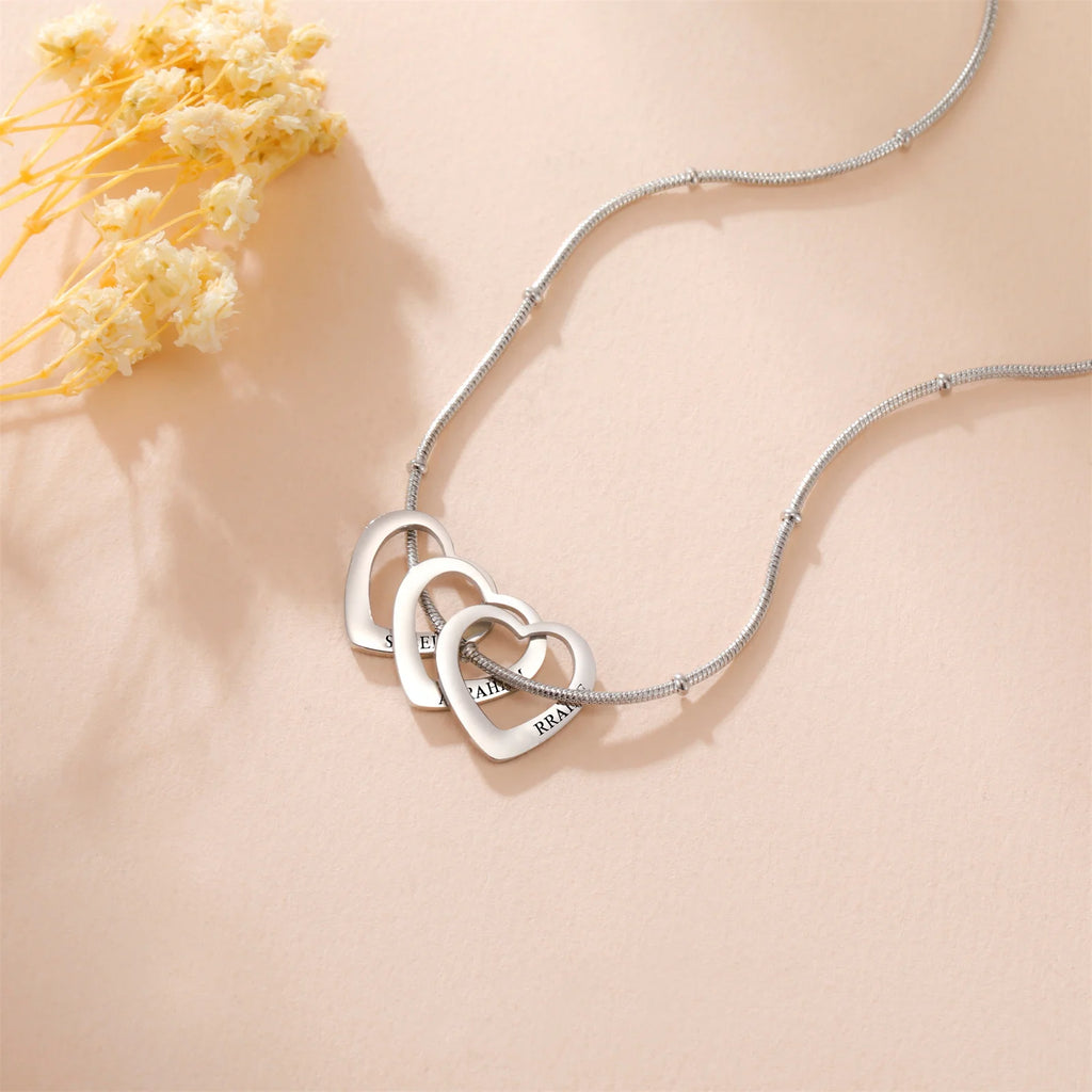 Custom Heart Name Date Necklace