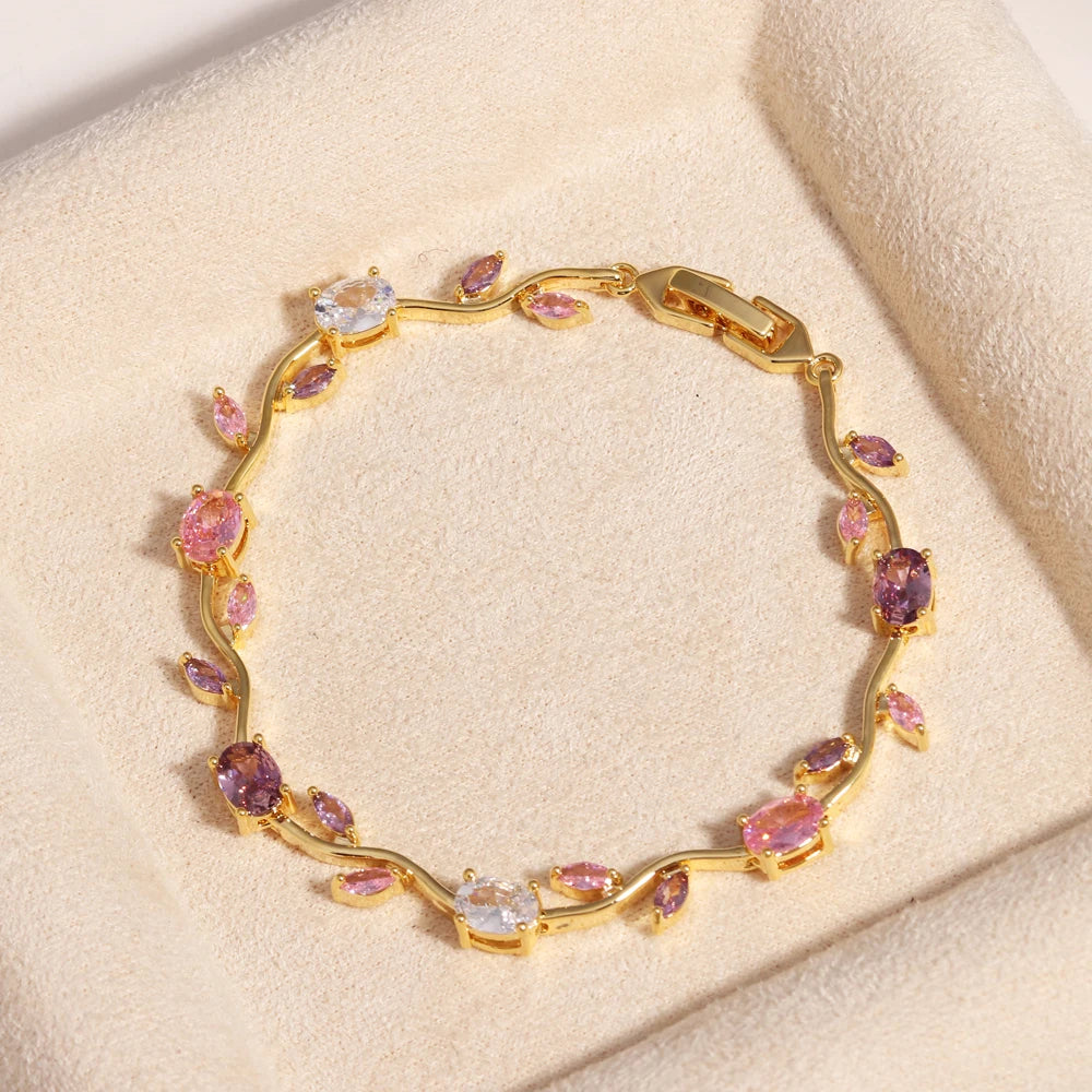 Tulip Flower Zircon Bracelet