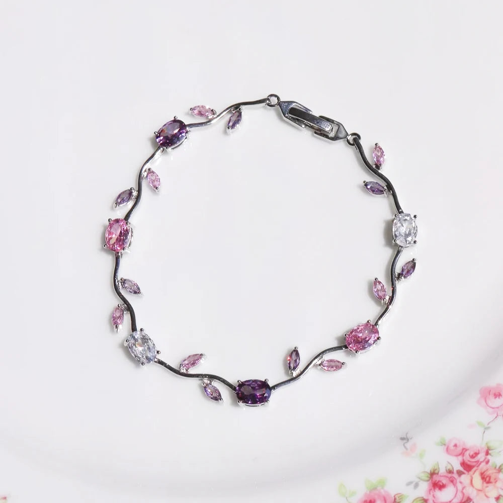 Tulip Flower Zircon Bracelet