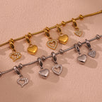 Zircon Heart Charm Bangle