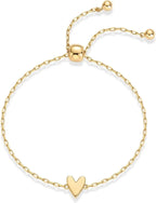 14K Gold Heart Charm Bracelet Set