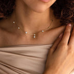 Gold Flower Zircon Necklace