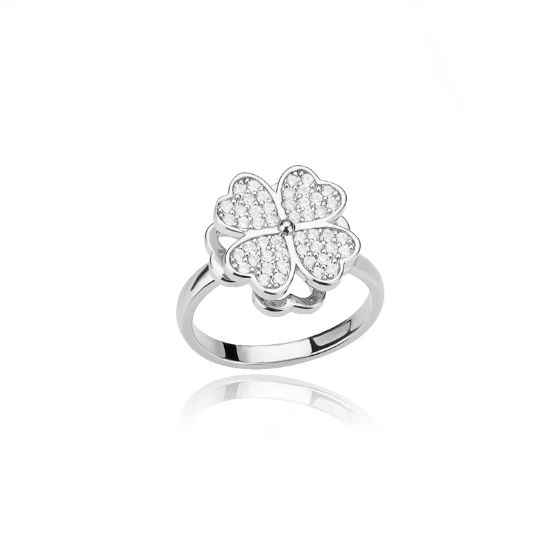 Clover Rotating Anxiety Ring