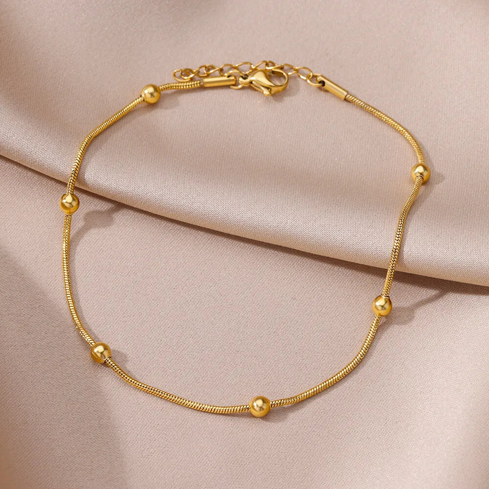 Gold Bead Anklet