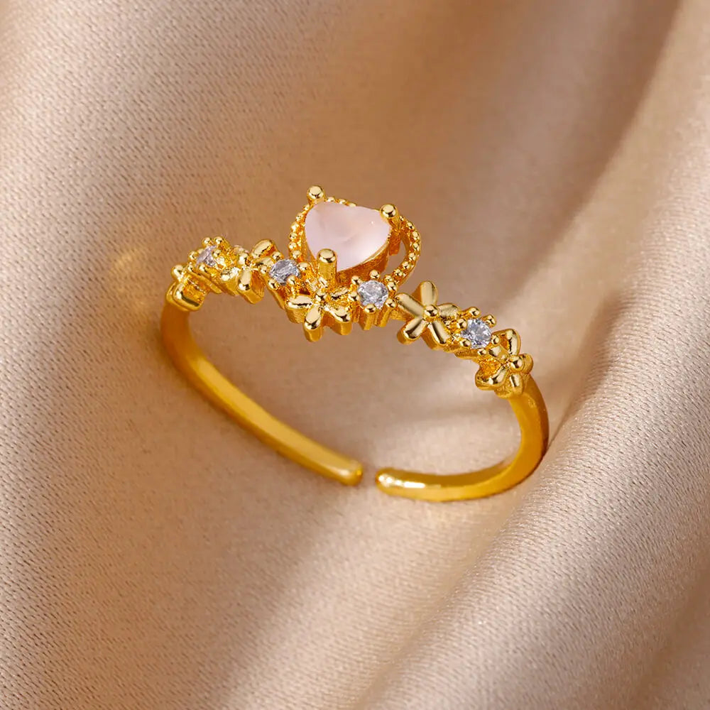 Zircon Heart Ring
