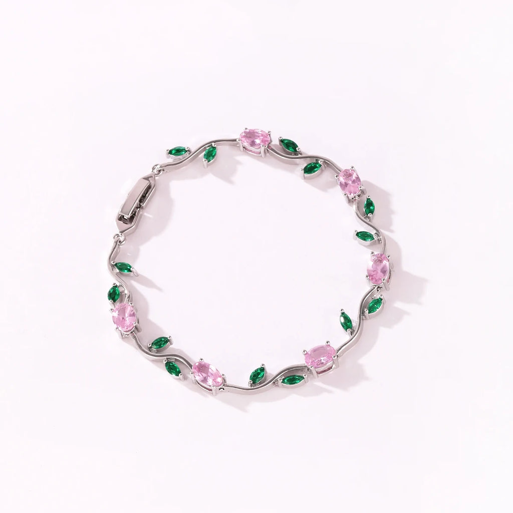 Tulip Flower Zircon Bracelet