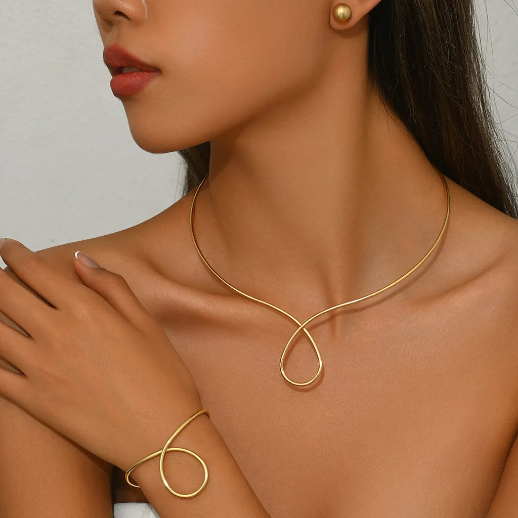 Modern Gold Statement Set