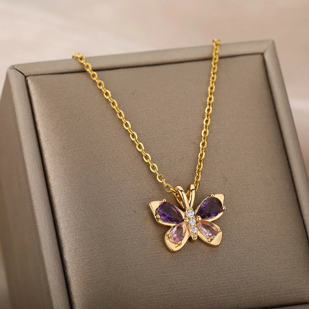 Butterfly Crystal Necklace