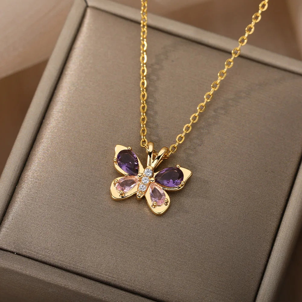 Butterfly Crystal Necklace