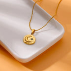 Gold Star Moon Necklace