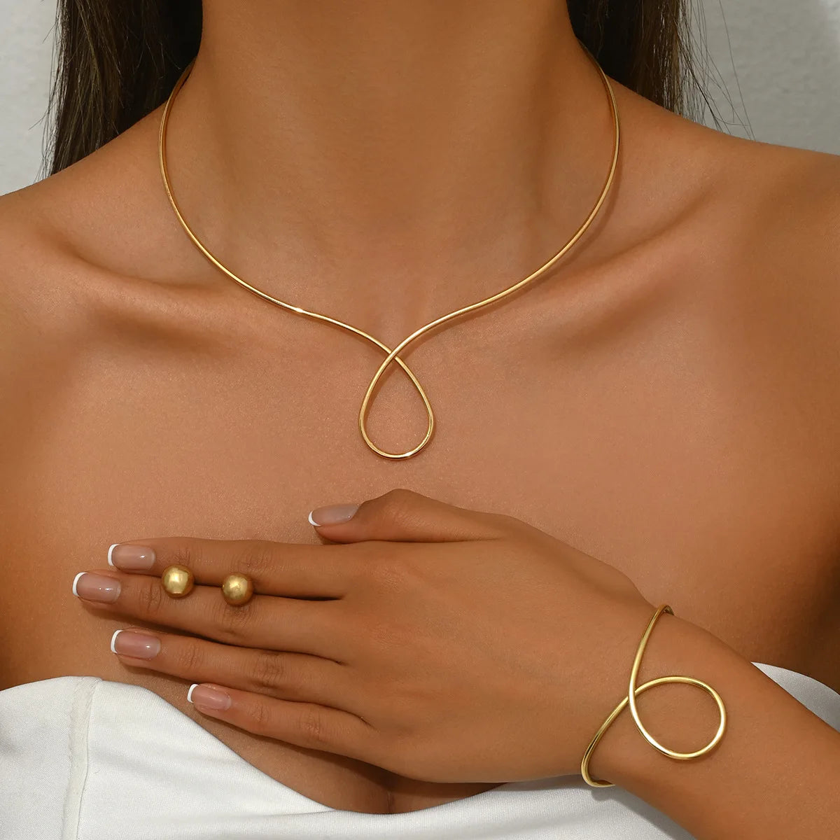 Modern Gold Statement Set