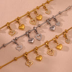 Zircon Heart Charm Bangle