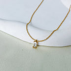 Gold Zirconia Pendant Necklace