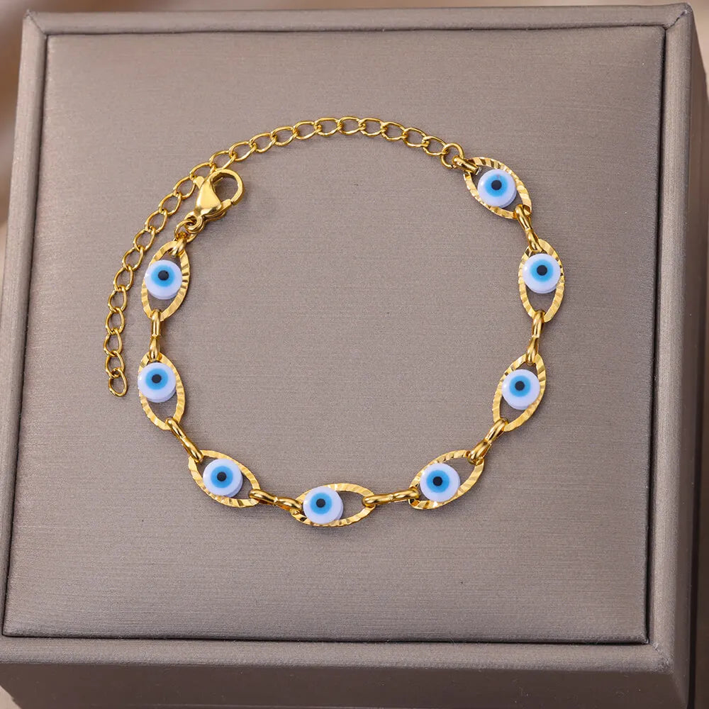 Gold Evil Eye Bracelet