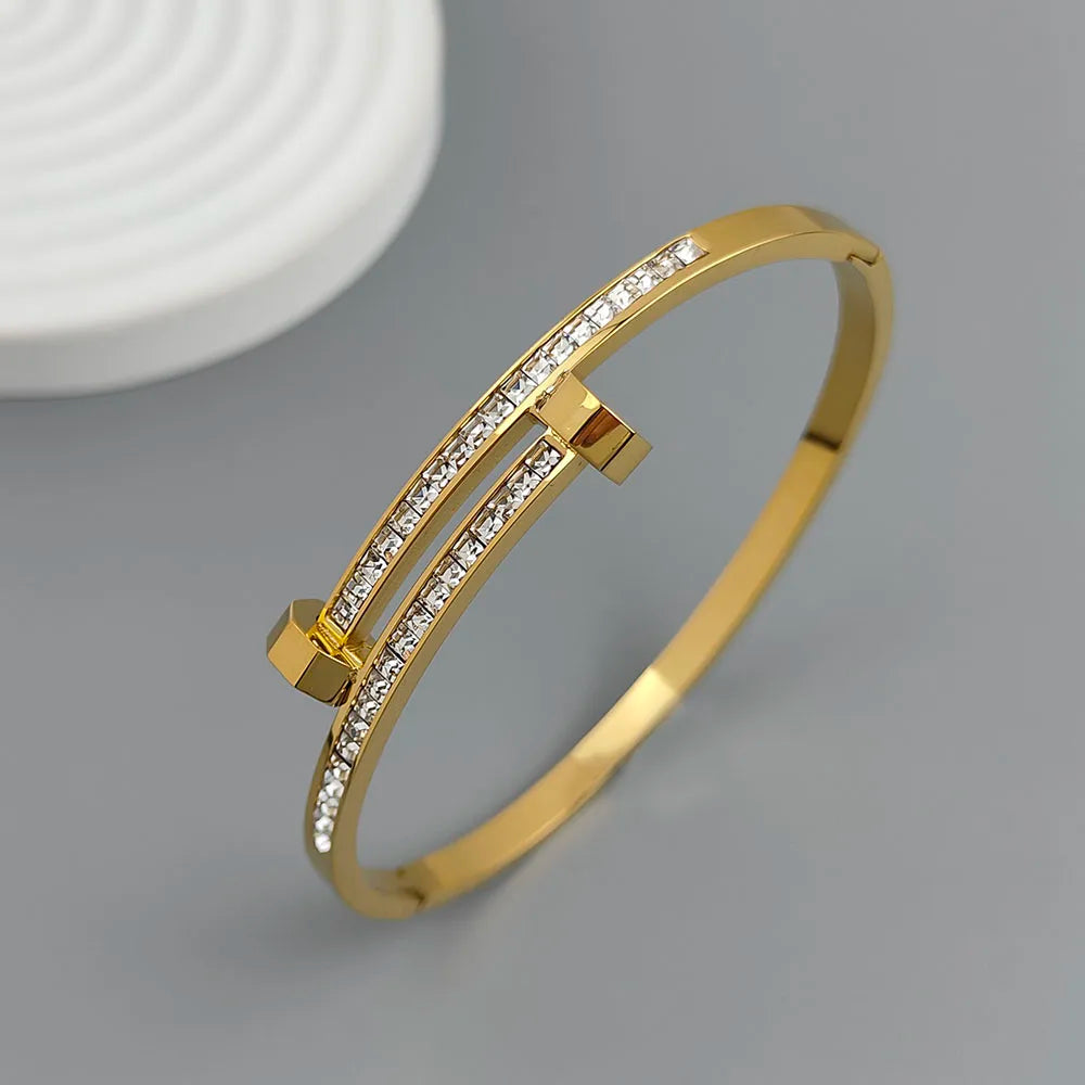 18K Gold Nail Bracelet