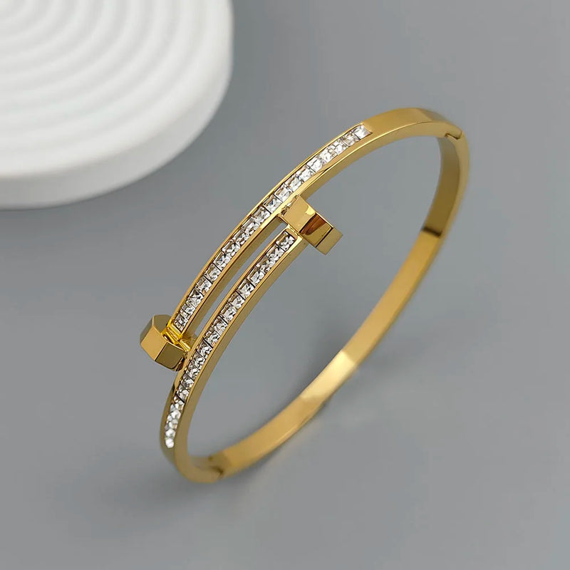 18K Gold Nail Bracelet