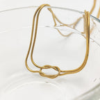 14K Gold Knot Snake Chain Necklace