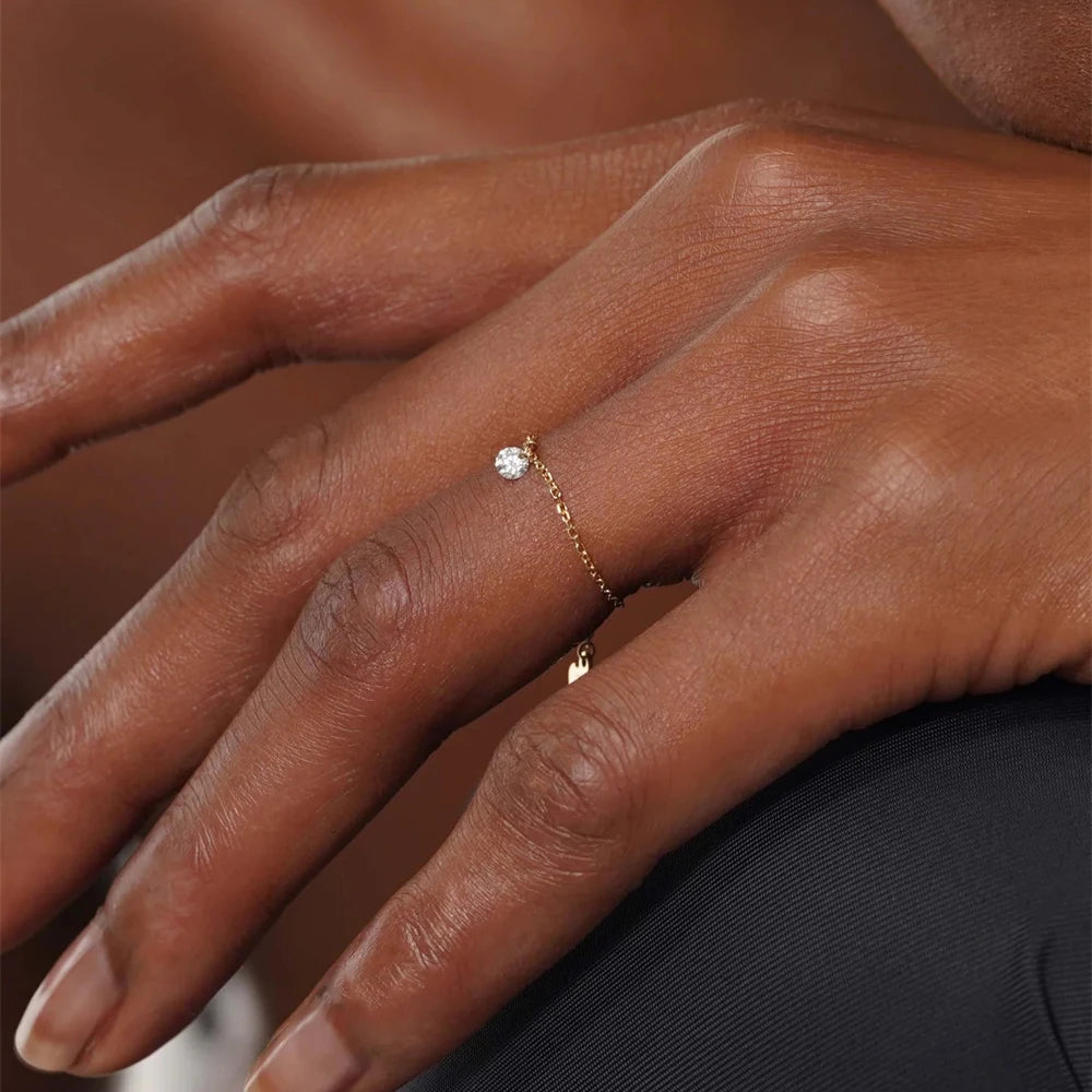 Zircon Charm Adjustable Ring