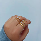 Star Moon Sterling Silver Ring