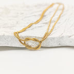 14K Gold Knot Snake Chain Necklace